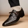 Hot Marco di Milano Lacio Caiman Crocodile Derby Brown