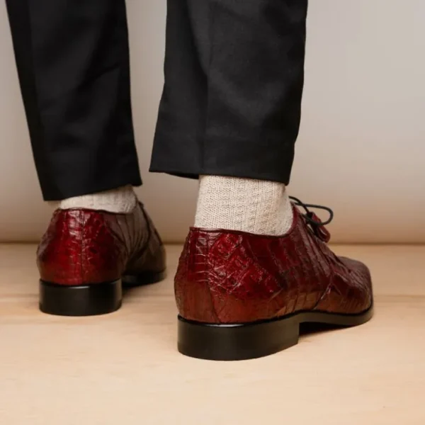 Sale Marco di Milano Lacio Caiman Crocodile Derby Wine