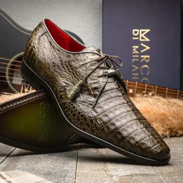 marco_di_milano_lacio_cai_5-6.webp Flash Sale Marco di Milano Lacio Caiman Crocodile Derby Wood Green WoodGreen