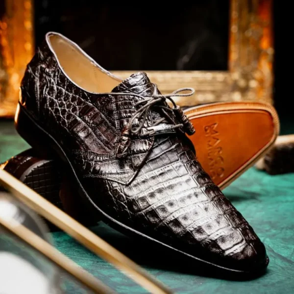 Hot Marco di Milano Lacio Caiman Crocodile Derby Brown