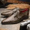 Flash Sale Marco di Milano Lacio Caiman Crocodile Derby Wood Green WoodGreen