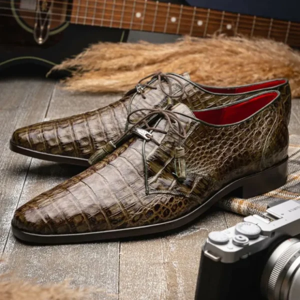 marco_di_milano_lacio_cai_6-6.webp Flash Sale Marco di Milano Lacio Caiman Crocodile Derby Wood Green WoodGreen