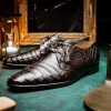 Hot Marco di Milano Lacio Caiman Crocodile Derby Brown