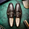 Hot Marco di Milano Lacio Caiman Crocodile Derby Brown