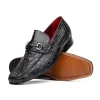 Best Sale Marco di Milano Landro Caiman Crocodile Bit Loafers Black