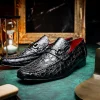 Best Sale Marco di Milano Landro Caiman Crocodile Bit Loafers Black