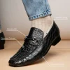 Best Sale Marco di Milano Landro Caiman Crocodile Bit Loafers Black