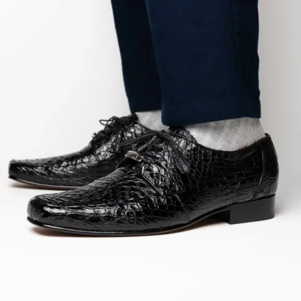 marco_di_milano_leonardo__5.webp Flash Sale Marco di Milano Leonardo Caiman Crocodile Derby Black