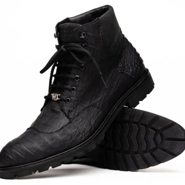 marco_di_milano_leoni_cai_1-1.webp Flash Sale Marco di Milano Leoni Caiman Crocodile Lace Up Boots Oil Black OilBlack