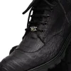 Flash Sale Marco di Milano Leoni Caiman Crocodile Lace Up Boots Oil Black OilBlack
