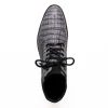 Hot Marco di Milano Leoni Caiman Crocodile Lace Up Boots Oil Gray OilGray