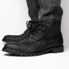 Flash Sale Marco di Milano Leoni Caiman Crocodile Lace Up Boots Oil Black OilBlack