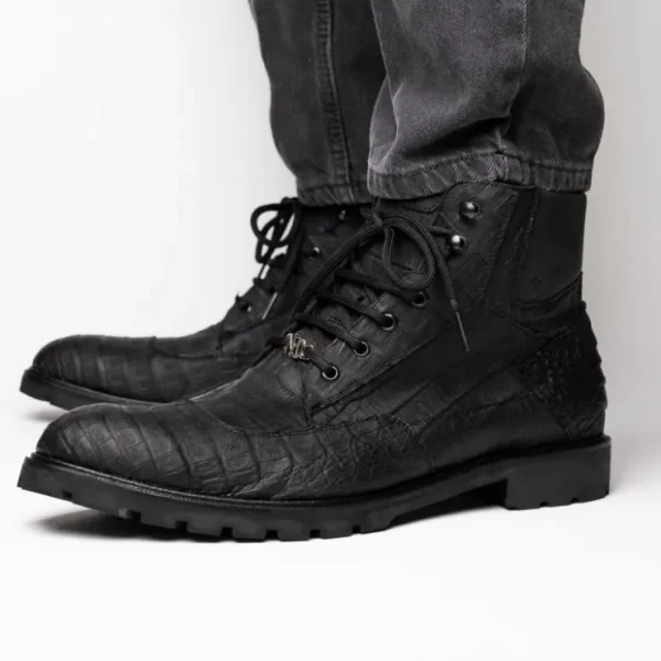 marco_di_milano_leoni_cai_5-1.webp Flash Sale Marco di Milano Leoni Caiman Crocodile Lace Up Boots Oil Black OilBlack