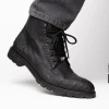 Flash Sale Marco di Milano Leoni Caiman Crocodile Lace Up Boots Oil Black OilBlack