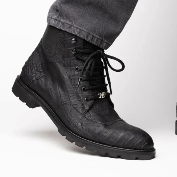 marco_di_milano_leoni_cai_6-1.webp Flash Sale Marco di Milano Leoni Caiman Crocodile Lace Up Boots Oil Black OilBlack