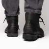 Flash Sale Marco di Milano Leoni Caiman Crocodile Lace Up Boots Oil Black OilBlack
