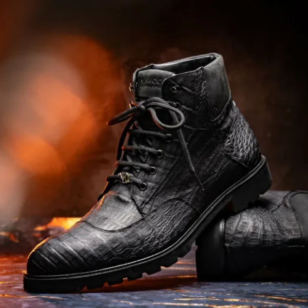 marco_di_milano_leoni_cai_9-1.webp Flash Sale Marco di Milano Leoni Caiman Crocodile Lace Up Boots Oil Black OilBlack