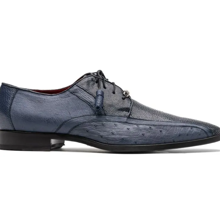 New Marco di Milano Lucca Ostrich & Stingray Shoes Navy
