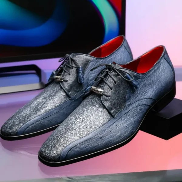 marco_di_milano_lucca_ost_8.webp New Marco di Milano Lucca Ostrich & Stingray Shoes Navy