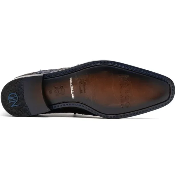 Online Marco di Milano Luciano Caiman Crocodile Wingtip Shoes Navy / Brown