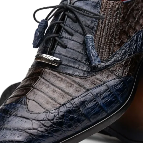 Online Marco di Milano Luciano Caiman Crocodile Wingtip Shoes Navy / Brown