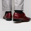 Cheap Marco di Milano Luigi Caiman Crocodile Monk Strap Wine
