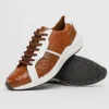 Cheap Marco di Milano Lyon II Ostrich Quill & Calfskin Sneakers Brandy / White
