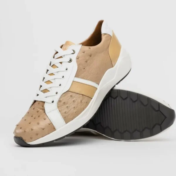 marco_di_milano_lyon_ii_o_1-2.webp Flash Sale Marco di Milano Lyon II Ostrich Quill & Calfskin Sneakers Orix / White