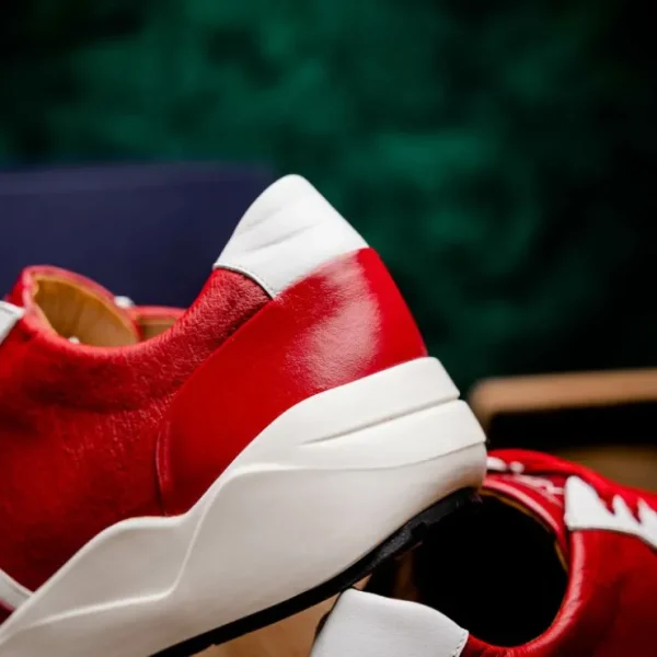 marco_di_milano_lyon_ii_o_10-3.webp Discount Marco di Milano Lyon II Ostrich Quill & Calfskin Sneakers Red / White