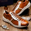 Cheap Marco di Milano Lyon II Ostrich Quill & Calfskin Sneakers Brandy / White