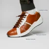 Cheap Marco di Milano Lyon II Ostrich Quill & Calfskin Sneakers Brandy / White