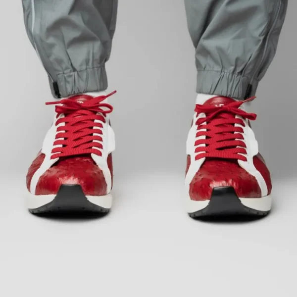 marco_di_milano_lyon_ii_o_14-3.webp Discount Marco di Milano Lyon II Ostrich Quill & Calfskin Sneakers Red / White