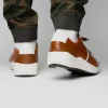 Cheap Marco di Milano Lyon II Ostrich Quill & Calfskin Sneakers Brandy / White