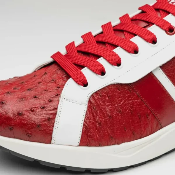 marco_di_milano_lyon_ii_o_2-3.webp Discount Marco di Milano Lyon II Ostrich Quill & Calfskin Sneakers Red / White
