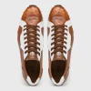 Cheap Marco di Milano Lyon II Ostrich Quill & Calfskin Sneakers Brandy / White