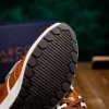 Cheap Marco di Milano Lyon II Ostrich Quill & Calfskin Sneakers Brandy / White