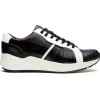 Clearance Marco di Milano Lyon Ostrich Leg & Calfskin Sneakers Black / White