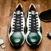 Hot Marco di Milano Lyon Ostrich Leg & Calfskin Sneakers Green / White