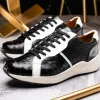 Clearance Marco di Milano Lyon Ostrich Leg & Calfskin Sneakers Black / White