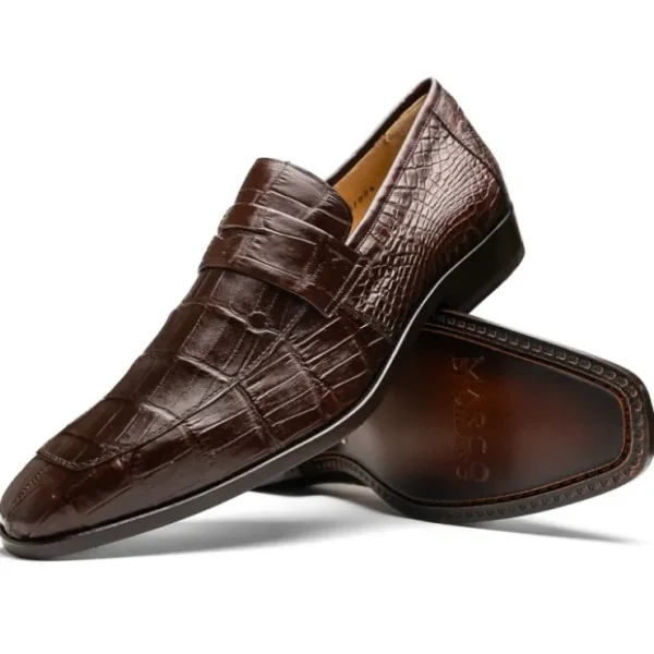 Cheap Marco di Milano Matteo Alligator Penny Loafer Brown