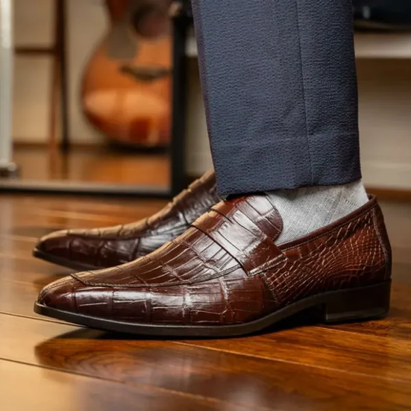 Cheap Marco di Milano Matteo Alligator Penny Loafer Brown