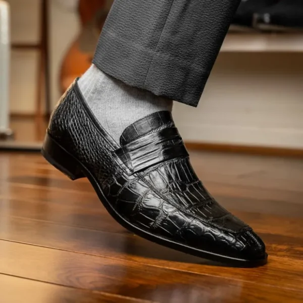 Cheap Marco di Milano Matteo Alligator Penny Loafer Black
