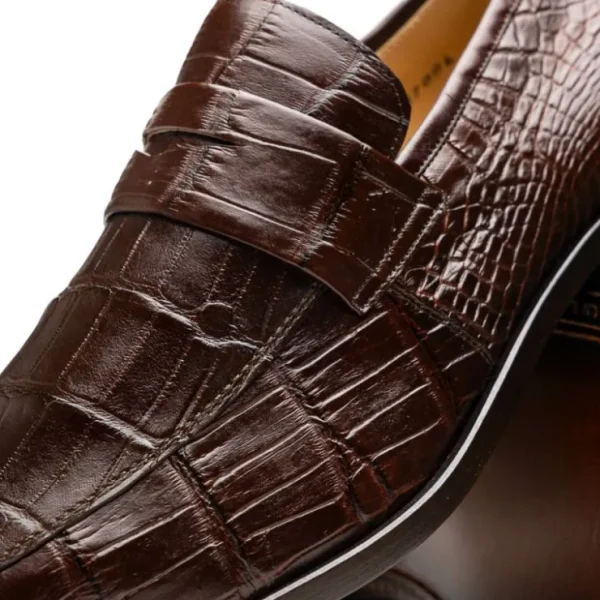 Cheap Marco di Milano Matteo Alligator Penny Loafer Brown