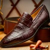 Cheap Marco di Milano Matteo Alligator Penny Loafer Brown