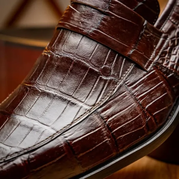 Cheap Marco di Milano Matteo Alligator Penny Loafer Brown