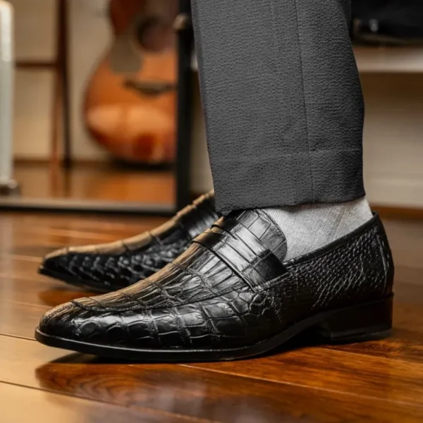Cheap Marco di Milano Matteo Alligator Penny Loafer Black