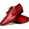 Hot Marco di Milano Merida Caiman & Lizard Derby Red
