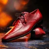 Hot Marco di Milano Merida Caiman & Lizard Derby Red