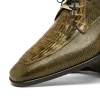 Clearance Marco di Milano Merida Caiman & Lizard Derby Olive Green OliveGreen