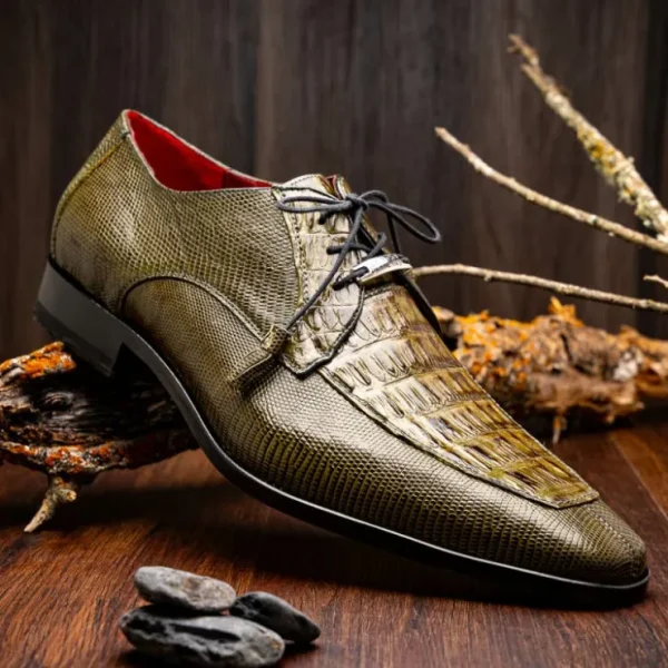 marco_di_milano_merida_ca_5-5.webp Clearance Marco di Milano Merida Caiman & Lizard Derby Olive Green OliveGreen